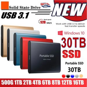 Kutular Harici SSD 500GB 1TB Mobil Katı Hal Sürücüsü Flash Drive Taşınabilir Typec USB Mini İnce Yüksek Hızlı Transfer Flash Bellek Cihazı