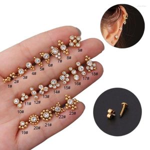 Stud Küpe 10 PCS/Lot Toptan Düz Dudak Delici Kadınlar İçin Modaya Dönüşlü Takı 23 Stiller Paslanmaz Çelik Kulak Kuffs Gençler