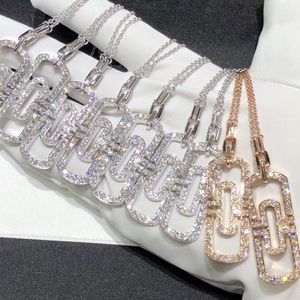 Высокая версия V-Gold Inlaid Diamond Lapp Clip Полный бриллиант полой подвесной подвесной сплав сплав с сплавкой 18-километровый золотой болван для женщин