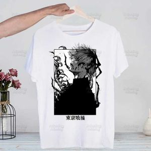 Erkek Tişörtler Tokyo Ghoul Harajuku Man T Shirts Üstler Tasarım Kaneki Ken Japon Anime TS gömlek Kısa slevik estetik anime T Shirt T240425