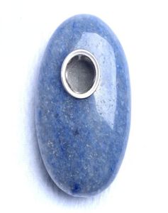 Crystal Blue Stone Oval Pipe Простая модная сигаретная держатель игрок производители Direct S4005251