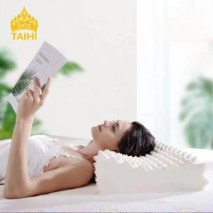 Massageador Taihi Tailândia Pillow Massagem de Latex Massagem cervical Almofadas de dor no pescoço para dormir um presente confortável e respirável para homens