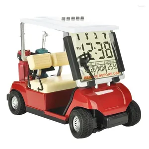 Masa Saatleri LCD Ekran Mini Golf Sepeti Saati Hayranlar Golfçüler Yarış Hadi Hediyesi Yenilik Hediyeleri (Kırmızı) 1