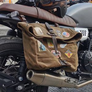 Vintage motosiklet eyer çantası su geçirmez retro motokros saddle çantaları deri giyilebilir motosiklet kuyruk çantası bisiklet arka koltuk çantası 240418