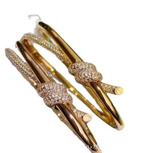 Hafif lüks bükülmüş düğüm bileziği kadınlar için altın tam gökyüzü yıldızı gül yarım elmas u-lock canlı satış