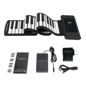 Klavyeler 88 Anahtar Elektronik Piyano MIDI USB Şarj Taşınabilir Esnek Abs Yumuşak Silikon Klavye Dijital Piyano Boynuz ve Sürdür