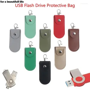 Bolsas de armazenamento 1pc couro u disco de proteção de protetora titular estojo de bolsa preta para caneta flash de unidade USB organização de caneta