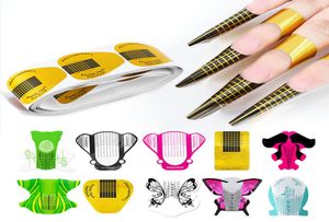 100 PCSSET NAIL ART Extension Sticker Plack Hel Tips Золото u Французские советы Руководство для ногтя