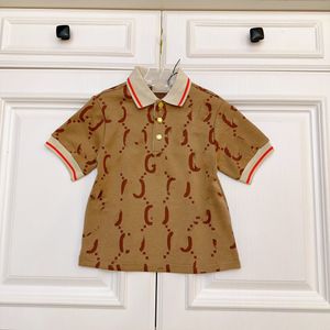 Yaz çocukları mektup baskılı t-shirt tasarımcısı erkekler polo yaka kısa kollu üstler ins ins falbala elbise s1348