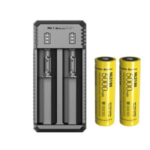 Şarj Cihazları Nitecore UI2 DualSlot USB Şarj Akıllı Pil Şarj Cihazı + Nitecore 21700 Liion şarj edilebilir pil NL2150 5000mAh 3.6V 18Wh