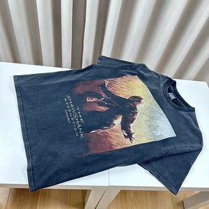 24ss yaz Japonya Film Fotoğraf Baskı Yıkanmış Vintage Tee Moda Erkekler Kısa Kollu Kaykay Tshirt Kadın Giysileri Günlük Pamuk Tişörtleri 0427