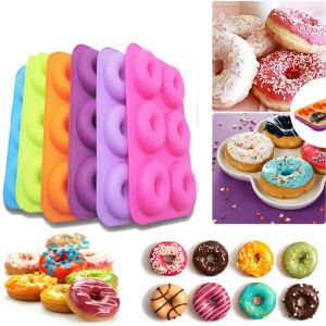 Kalıplar 6 Boyutlar Silikon Pişirme Tavası Pasta Çörekleri Silikon Form Donut Kalıp Diy Kek Çikolatalı Simit Tatlı Fırın Araçları