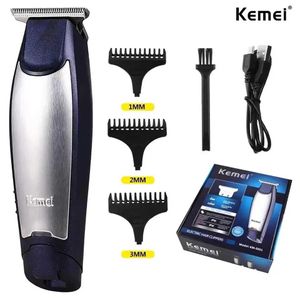 Триммер для волос Kemei KM-5021 Электрический ножниц Профессиональный комплект USB Кабель зарядка лысые менен Q240427