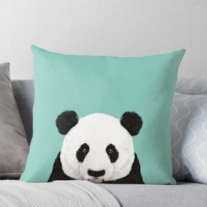 Подушка панда - мятно милый черно -белый животный портретный дизайн иллюстрация мобильного телефона.