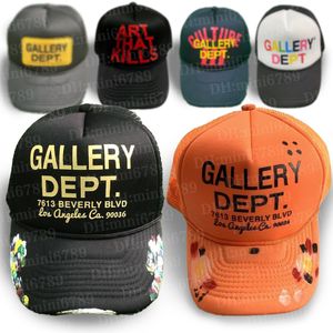 Gallerys Trucker Hat Graffiti Tebrik Klasik Köpük Beyzbol Kapağı ATK Yığın Logosu GD Atölye Kapağı Yaz Yüksek Kalite Unisex Ayarlanabilir Şapka