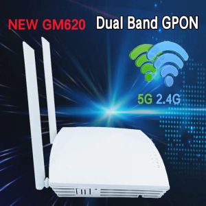 Intercom 100% Оригинальный новый GM620 GPON ONT ONU FTTH Двойной полосы 1GE 3FE 2,4G/5G WIFI Версия английская версия Modem F673AV9 Сетевой терминал