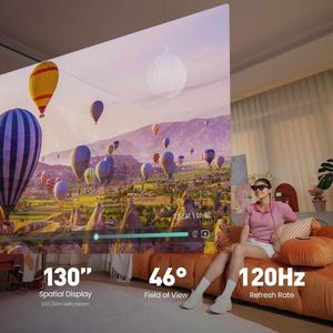 XREAL AIR 2 AR BAŞLAR - 32 inç giyilebilir ekran - Tüm gün rahat - 72G - 120Hz - 1080p - Oyun, akış ve iş için mükemmel. Akıllı Gözlük TV Projektör Monitörü.