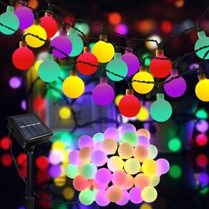 Украшения 1Pack Solar String Light Garden Soly Globe Fairy Lights 8 режимов водонепроницаемые для сада Рождественский открытый свадебный декор свет