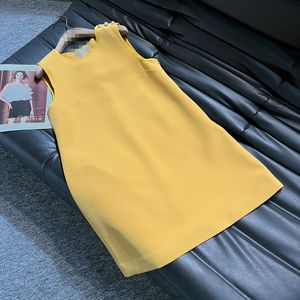 2024 Yaz Yatak Fermuarı Kadın Elbise Ekibi Boyun Kolles Silim Csual Uzun Kadın Elbisesi XDBD006