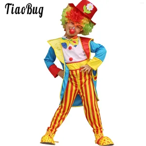 Костюма для одежды 4pcs Kids Girls Boys Clown Costumes Полосы