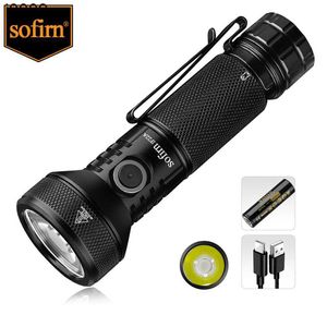 Orijinal El feneri Meşaleler Sofirn Optik Güçlü LED Flashlight Tip 3A Şarj Edilebilir ve Ters Şarj Uzun Atma