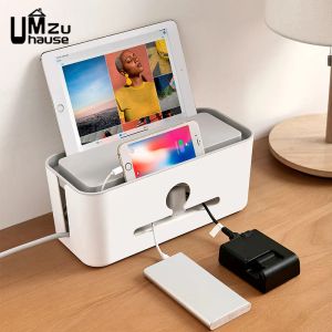 Bins Power Strip Box Outlet Multi Docket Wire Case Case Careber Cable Cover Cover Desk Head Horse Horse Office Home Organizer
