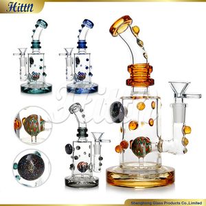 8 дюймов стеклянные кальяны на кальянах бонга с шариком Perc Bong American Color Glass Water Tipe с 14 -мм аксессуарами для курения сог