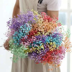 100g Flores secas Baby Breath Breath Gypophila Bouquet Decoração de casa BOHO Decoração colorida de festa de casamento 240422