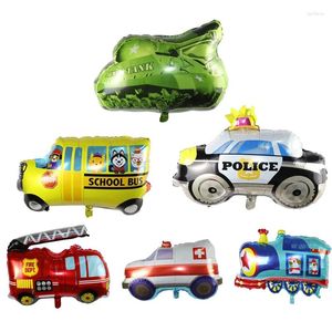 Украшение вечеринки 1pcs Cartoon Car Balloons пожарные машины скорой помощи школьные автобусы поезда и другие виды автомобилей Детские игрушки праздники De