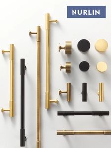 Nurlin Solid Brass Art Deco Vertical Lines Линейные кухонные шкафы ручки T