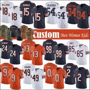 Custom Caleb Williams Rom Odunze Fußballtrikot DJ Moore Cole Kmet Montez Schweiß Jaquan Brisker Dandre Swift Keenan Allen Kevin Byard Darnell Wright Khalil Herbert