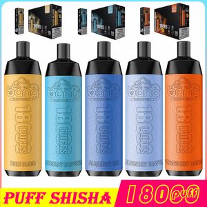 Bang Puff Shisha 18000 Puffs Vapes, одноразовые, прямо к легким (DTL) E Shisha Puff 18k Vaper 24ml Pod Сетчатая катушка съемной катушки с регулируемым сигарет