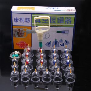 Массажер 24 чашки/установленные вакуумные массажные банки китайские медицинские наборы для обезживания устройства массажер для здоровья мониторы массажа наборы терапии