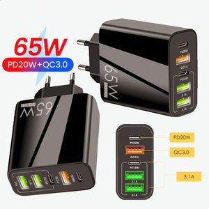 Новый PD 65W Fast Mobile Phone Зарядное устройство 5V 4A British Standard PD+3 USB Multi Port Adapter Head