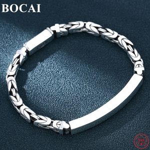 Bocai% 100 S925 STERLING Gümüş Bilezikler Kadın Kadın Moda Dokuma Twist El Zinciri Saf Argentum Takı 240424