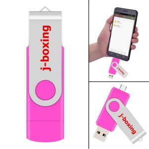 Drives Jboxing Pink 16GB OTG USB Flash Pendrives Двойной порт USB Flash Stick Micro Memorment Stick для смартфона Samsung Huawei LG планшет