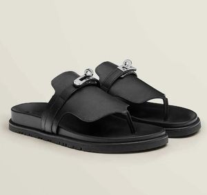 Tasarımcı Sandal İmparatorluk Sandalet Deri Terlik Flip Floplar Toka Slaytlar Süet terlik siyah beyaz kauçuk taban ayakkabıları düz