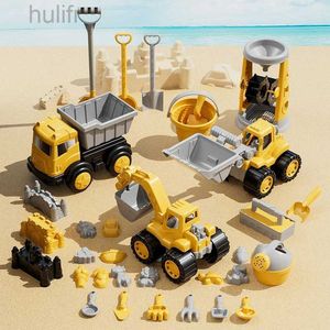 Brinquedos de praia divertidos de água para crianças para crianças de verão brincar de areia de engenharia de areia escavatadorhovelshovel Hourglass Beach Balde Conjunto de pais-filho D240429