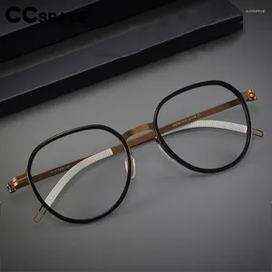 Molduras de óculos de sol 57284 Ultra Light Pure Titanium Glasses Designer Brand Designer Top Round Spectacles Frame Prescrição óptica Eyeglass