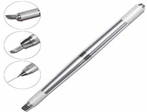 Professional 3 in 1 PC Tebori Microblading Pen для постоянного макияжа Silvergolden ручка для бровей Make Up Tattoo Kit3628569