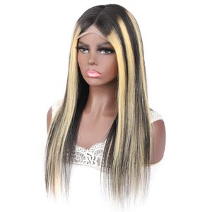 Remy New Pre -Prucked Human Hair Wigs для женщин показывают 13x4 прозрачный кружево передний парик 13x1 T Прямо 1B/613 Ombre Natural