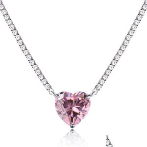 Kolye Kolyeler S925 Sterling Sier Love Love Heart Tasarımcı Kolye Tatlı Düğün Takı Spanker Doğa Avusturya Kristal Sailormoon FL DHZMH