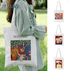Вечерние сумки Matisse Summer Sagn Bag большие возможности повседневные женщины Canvas Shopping Cartoon Art Printing Tote Harajuku Сумочки
