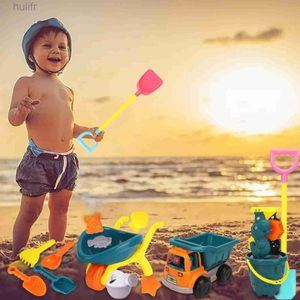 Песчаная игра вода веселье 15шт детские пляжные пески для песчаных игрушек Set Beach Wail и Shovel Set Toys Toys for Kids и малышей на открытом воздухе Beach Garden Games D240429