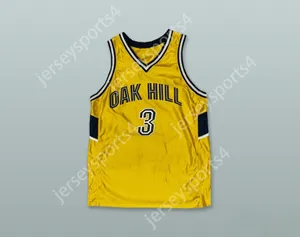 Özel Nay Adı Erkek Gençlik/Kids Oak Hill Academy 3 Gold Basketbol Forması Üst Dikişli S-6XL