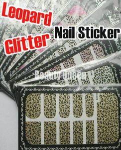 16 Karışık Tasarımlar Tırnak Çıkartması Leopar Glitter Glitter Tırnak Sanatı Sarar Strip Çıkartma Çıkartmaları Folyolar İpuçları Dekorasyon Yapıştırıcı Aplike1908652