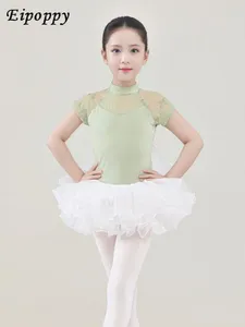 Sahne Giyim Bale Uygulama Giysileri Kızlar Dans Gezazı Etek Vücut Top Jimnastik