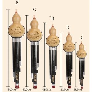 Yunnan Sanyin Ebony Hulusi Yetişkin Çocuk Performansı D G C F Düz B Hulusi Flüt Doğal Kabak Müzik Enstrümanı