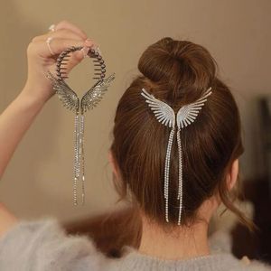 Haimeikang New Angel Wings Hair Hair Clips Женщины девочки с ростом хвоста для хвости