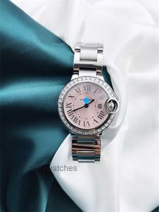 Unisex Diales Автоматические рабочие часы Carter Direct с пудрой Blue Balloon с точной стальной задним инкрустацией английских женских часов Watch Diamond